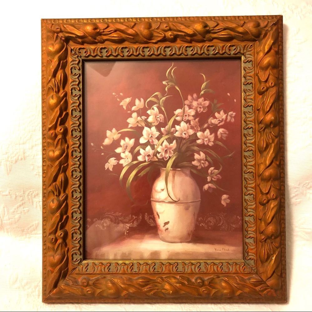 Vivian Flasch framed paint 13.5”x11.5”